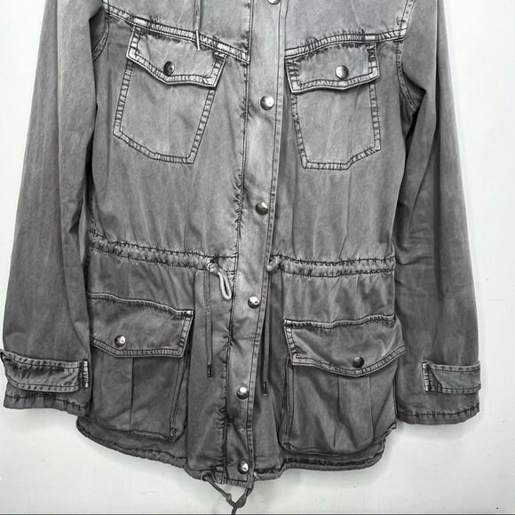 Aritzia Talula Trooper Grey Black Utility Jacket Size XS Military Neutral - Picture 8 of 12